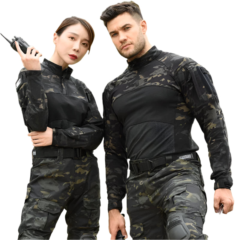 Men’s Cotton Tactical Combat Shirt – Long Sleeve Military Hiking & Climbing Gear