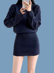 Knitted Bodycon Ribbed Dress – Warm Pullover Casual Vestidos for Autumn & Winter - JVMCL