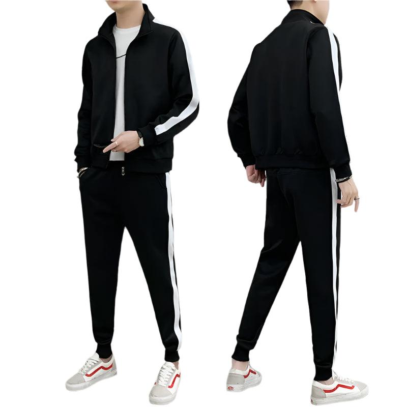 Men Sportswear Tracksuit–Loose Zip-Up Jacket and Pant Jogger Fitness Workout Set - JVMCL