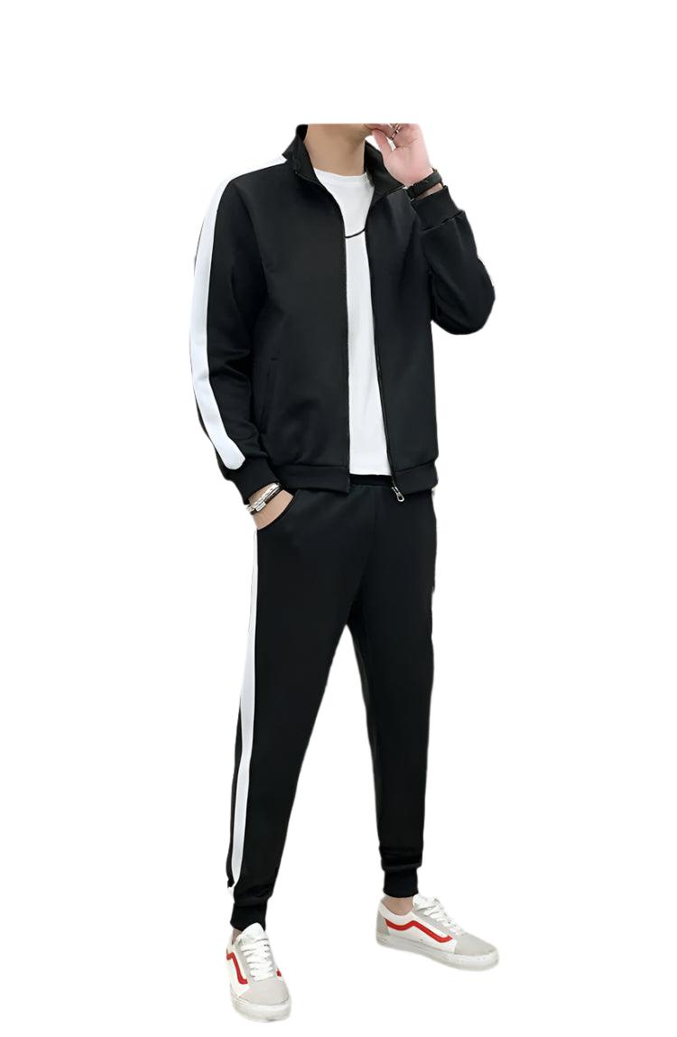 Men Sportswear Tracksuit–Loose Zip-Up Jacket and Pant Jogger Fitness Workout Set - JVMCL