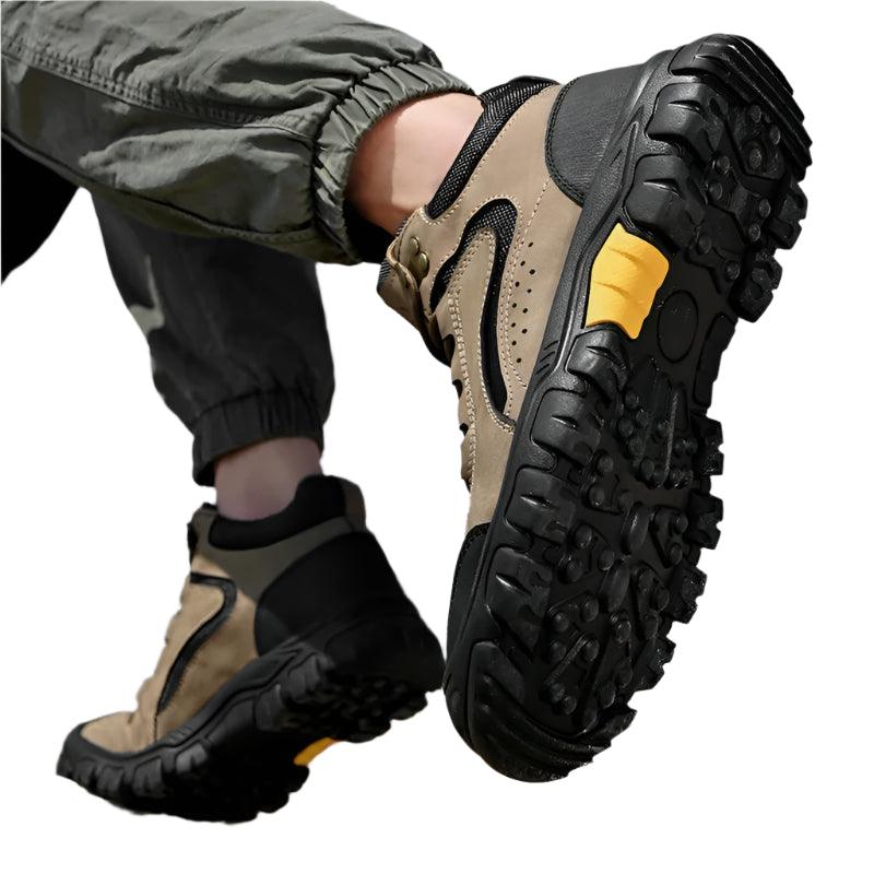 Men's Anti-Slip Outdoor Genuine Leather Hiking Walk Mountaineering Snow Boots - JVMCL