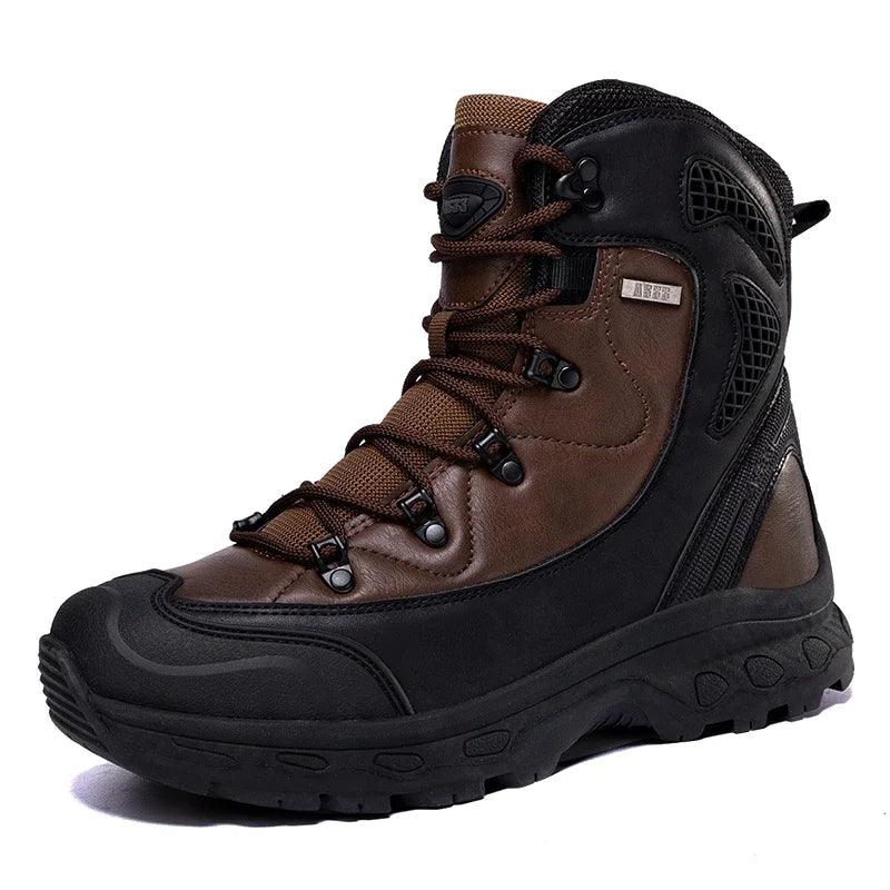 Men's Leather Desert Boots – Waterproof Work and Hiking Safety Shoes - JVMCL