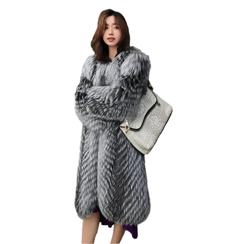 Luxury Fluffy Faux Fur Long Coat – Warm, Windproof & Chic for Winter - JVMCL