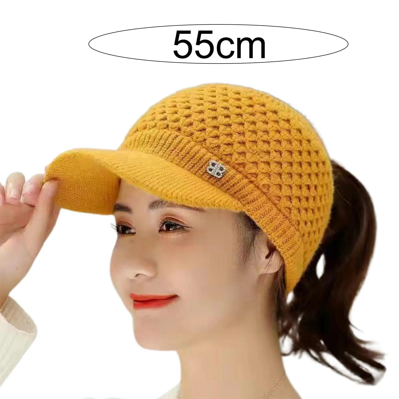 Cozy Fashion Winter Thermal Ladies Knit Cap Solid Color Ladies Hat - JVMCL