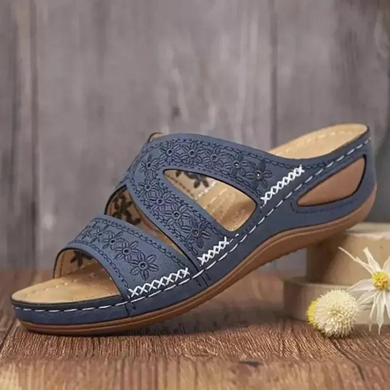 Anti-Slip Orthopedic Premium Women's Wedge Open Toe Sandals - Platform Slippers - JVMCL