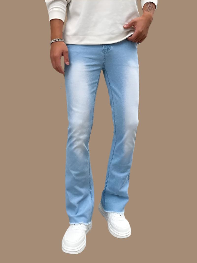 Men's Slim Fit Stretch Flare Jeans – High-Street Casual Work Trousers - JVMCL