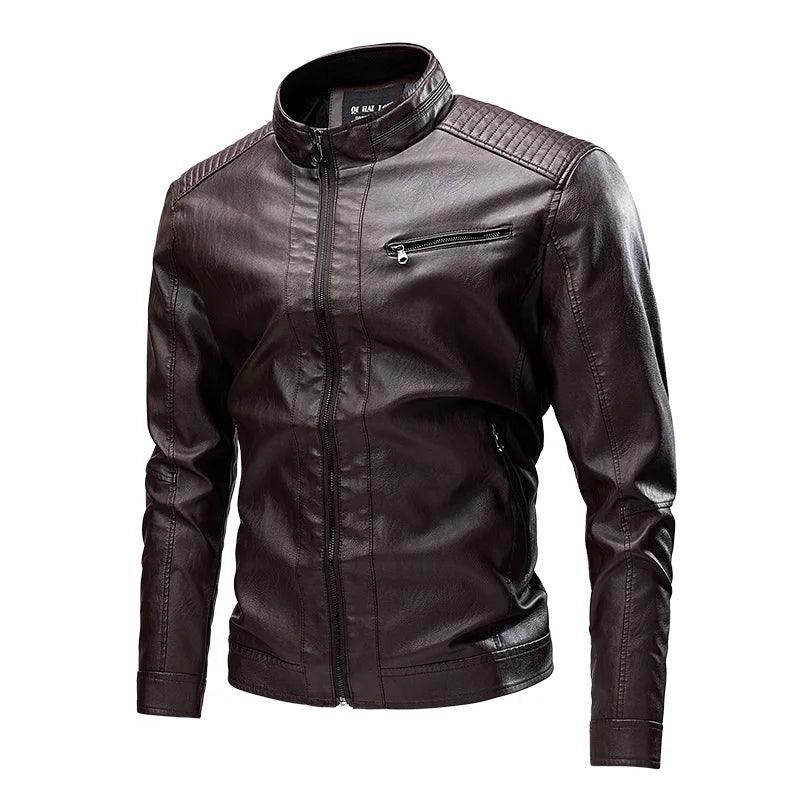 Fleece Warm High Quality Outerwear Men Business Faux Fur Leather Jackets - JVMCL