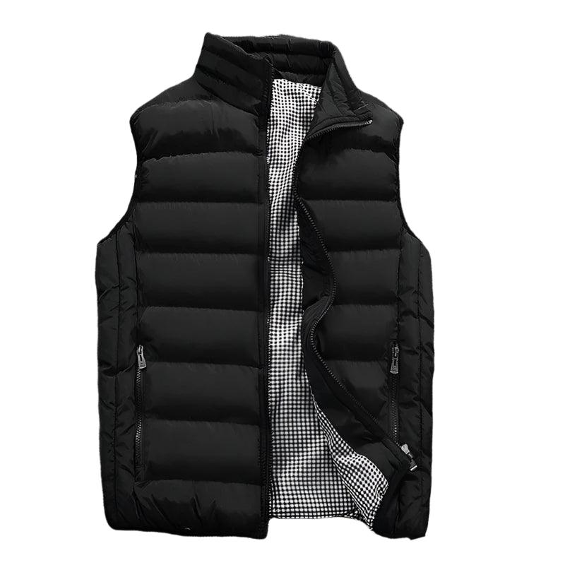 Men Vest Windproof Sleeveless Winter Casual Cotton Warm Thicken Waistcoat Jacket - JVMCL