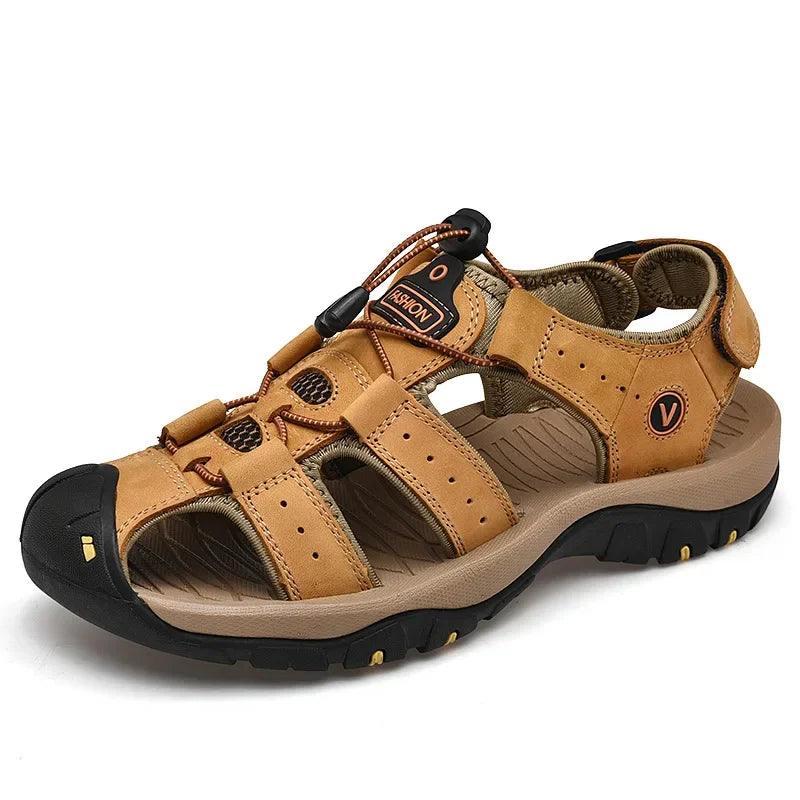 Men's Genuine Leather Gladiator Sandals – Sizes 38-47 - JVMCL