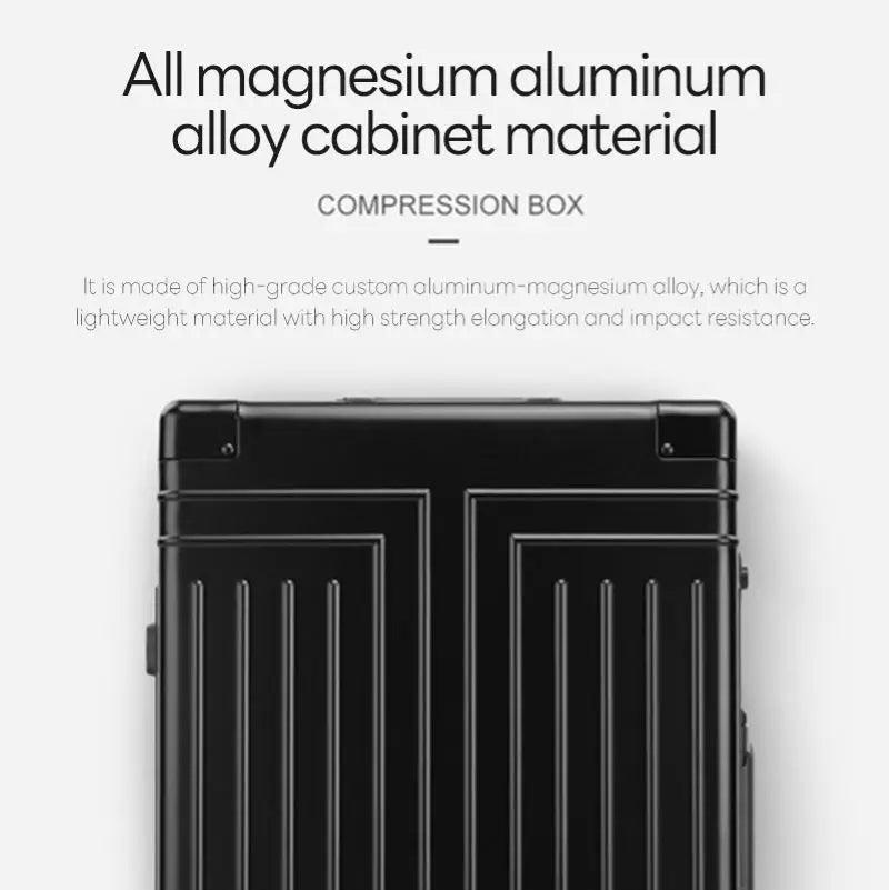 100% Aluminum-Magnesium Alloy Rolling Travel Suitcase - JVMCL