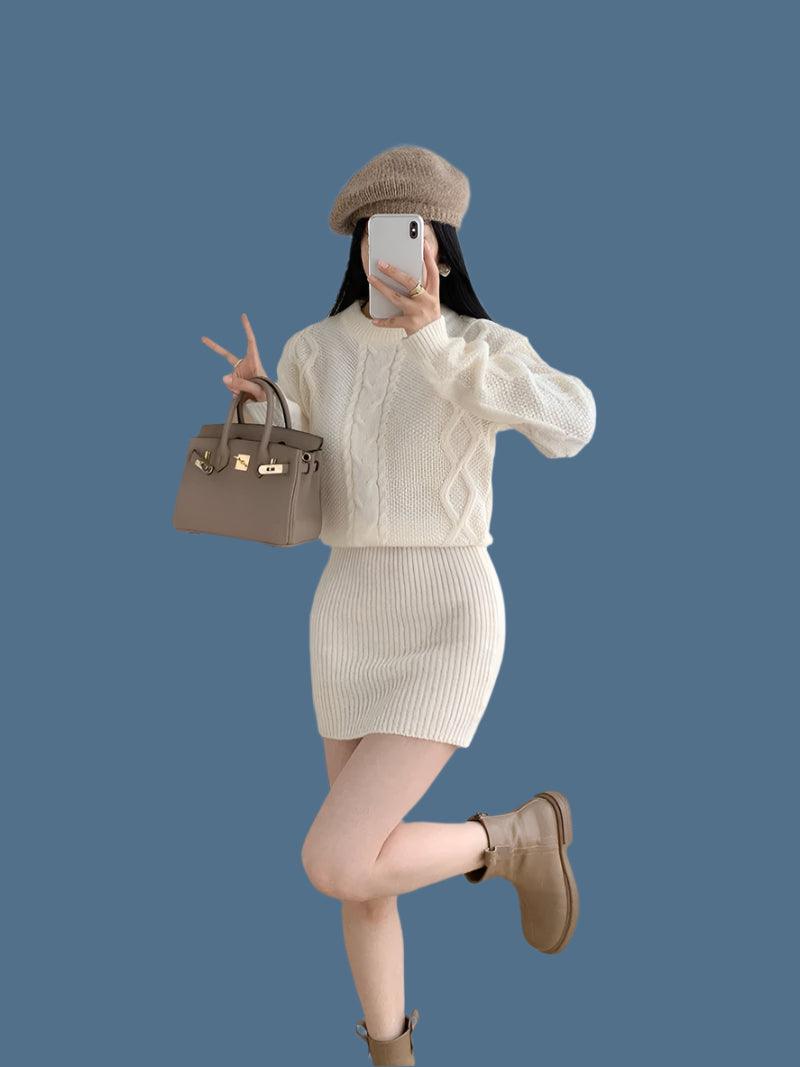 Knitted Bodycon Ribbed Dress – Warm Pullover Casual Vestidos for Autumn & Winter - JVMCL