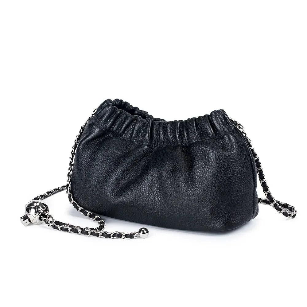 Soft Genuine Leather Cloud Clutch – Dumpling-Style Crossbody & Underarm Bag - JVMCL