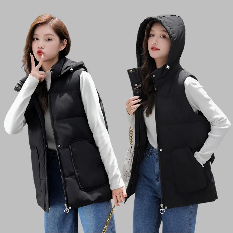 Hooded Short Warm Women Autumn & Winter Cotton Vest Jacket - JVMCL