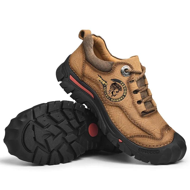 Men's Outdoor Hiking Shoes – Genuine Leather Sports & Travel Sneakers Footwear - JVMCL