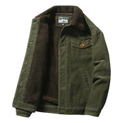 Men’s Corduroy Fur Collar Warm & Stylish Cotton-Padded Windbreaker Jacket 