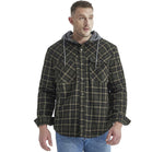 American Cross-Border Men's Plaid Hooded Winter Jacket - JVMCL