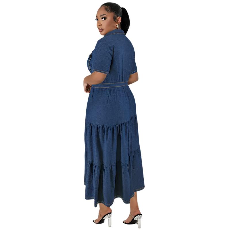 Button Plus Size Denim Dress – A Blend of Casual Elegance and Comfort - JVMCL