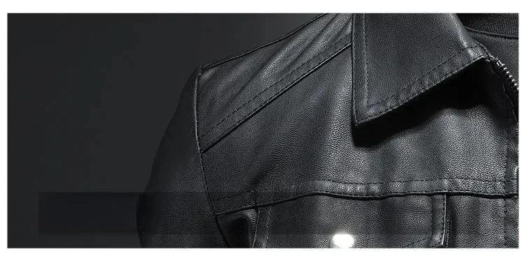 Comfort Ride : Durable Padded Velvet Lining Slim-Fit Leather Motorcycle Jacket - JVMCL