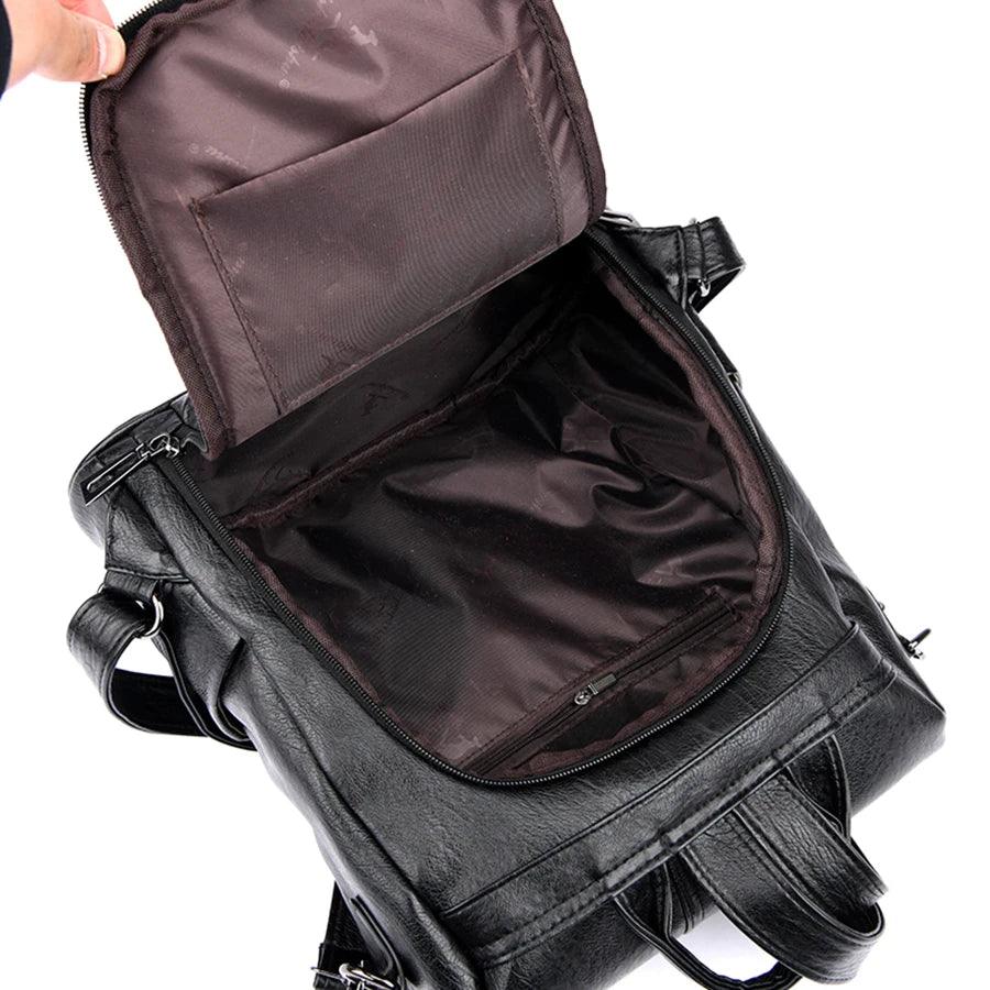 Vintage Anti-Theft Soft Leather Backpack, – Stylish & Secure Travel Companion - JVMCL