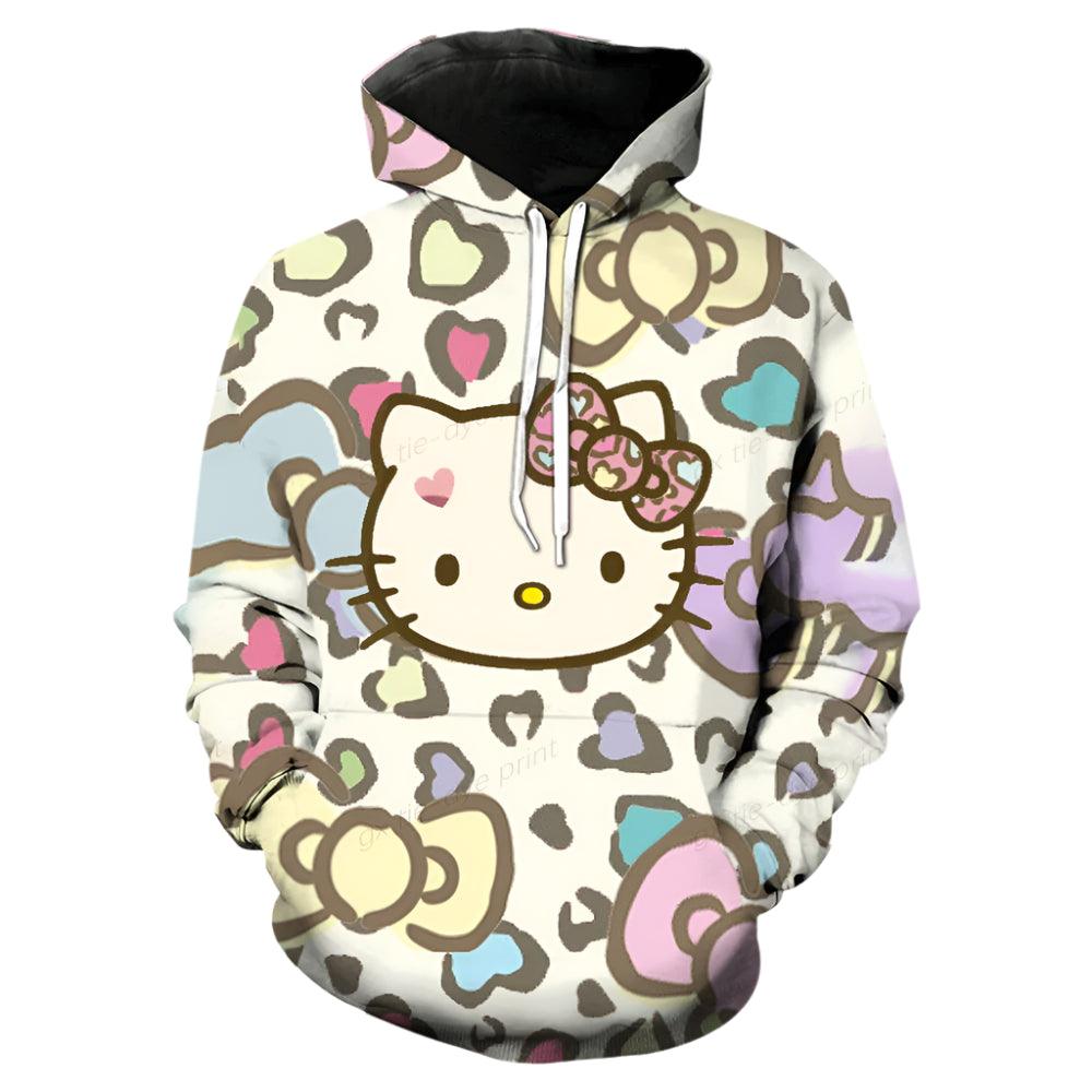 Cozy & Stylish Streetwear Hello Kitty 3D Printed Hooded Sweatshirt - JVMCL