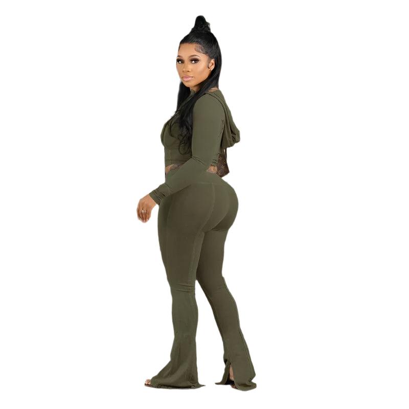 Fashion Autumn and Winter!Women's Sporty Fitness Tracksuit 2-Piece Set - JVMCL