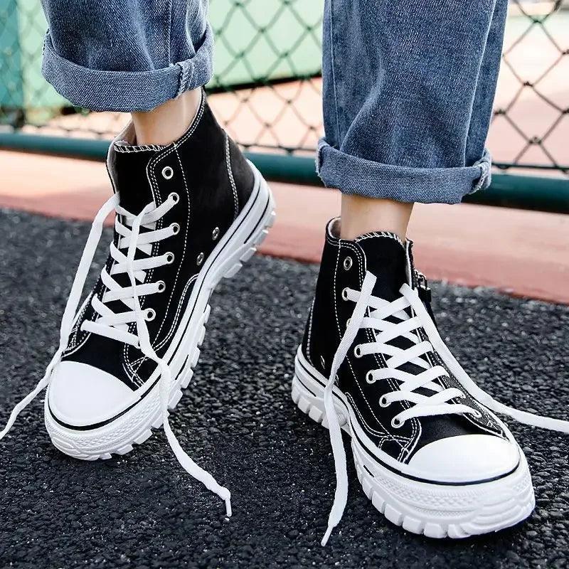 Fashion Breathable & Lightweight High-Top Canvas Casual Comfort Sneaker Shoes - JVMCL