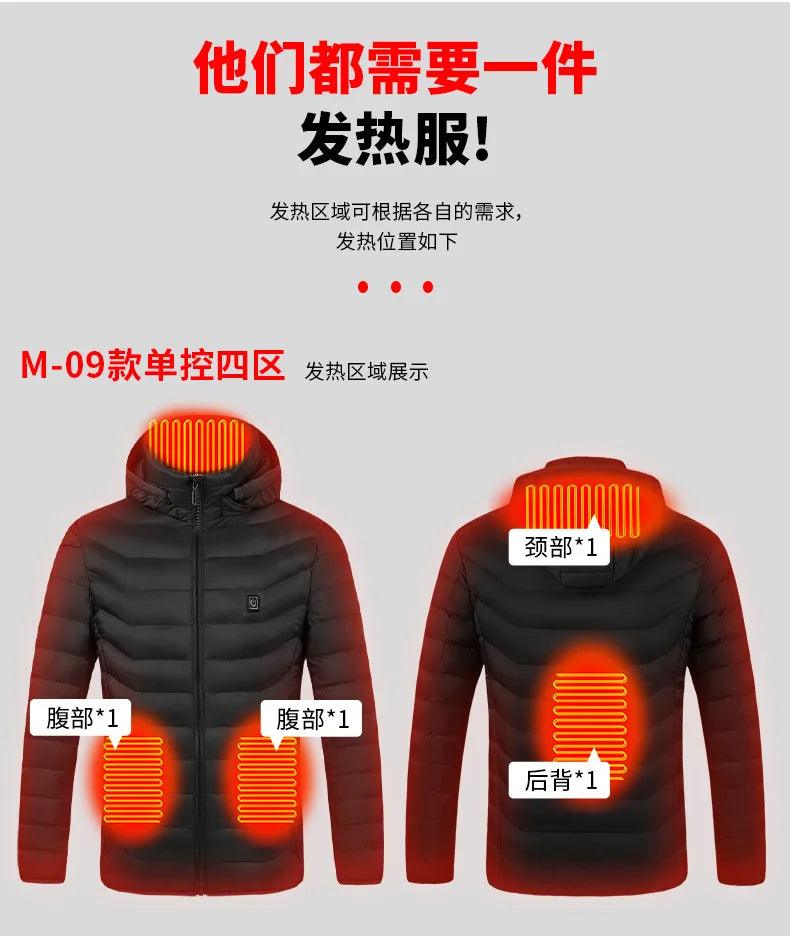 21-Area Heated Waterproof Winter Coat – USB-Powered Warm Vest for Men & Women - JVMCL