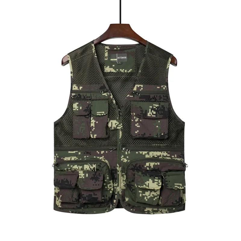 Men's Camouflage Hunting Vest - Multi-Pockets Breathable Sleeveless Jacket Outdoor Fishing Waistcoat - JVMCL