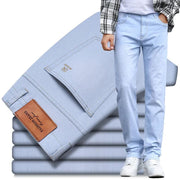 Autumn New Men's Sky Blue Slim Stretch Jeans – Classic Casual Style - JVMCL