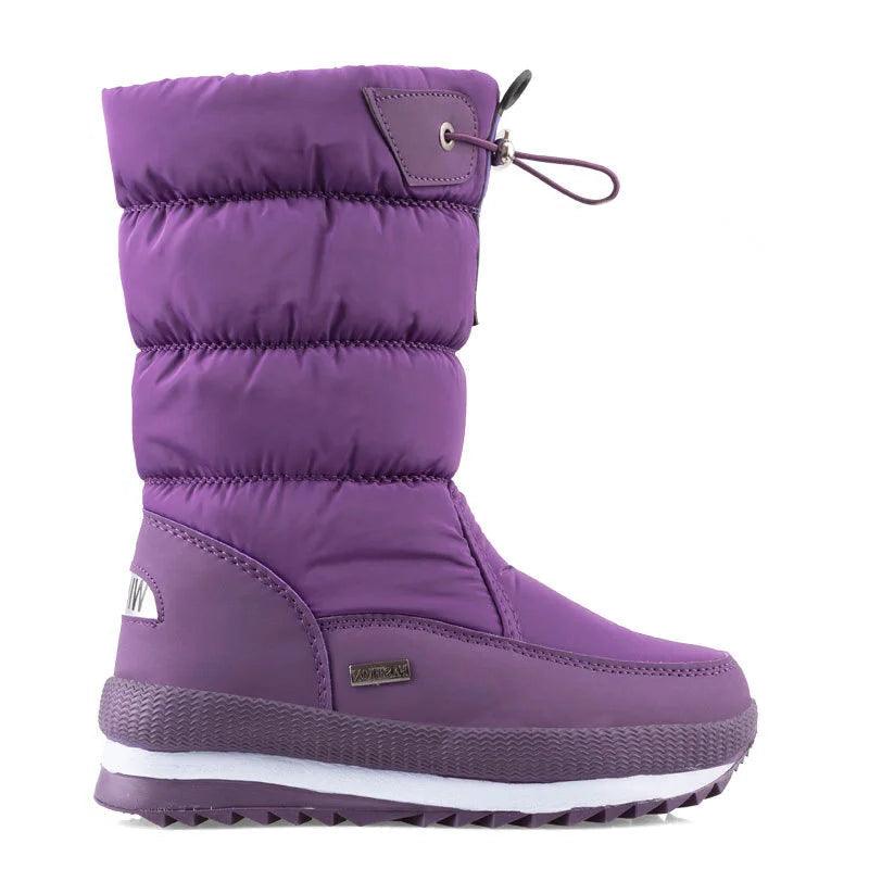 Platform Spring Winter Thick Waterproof Non-slip Fashion Fur Women Snow Boots - JVMCL