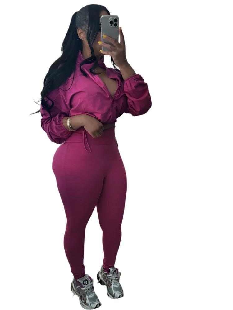 Fashion Women's Jogging Pants Set - Long Sleeve & Leggings Matching Suit - JVMCL