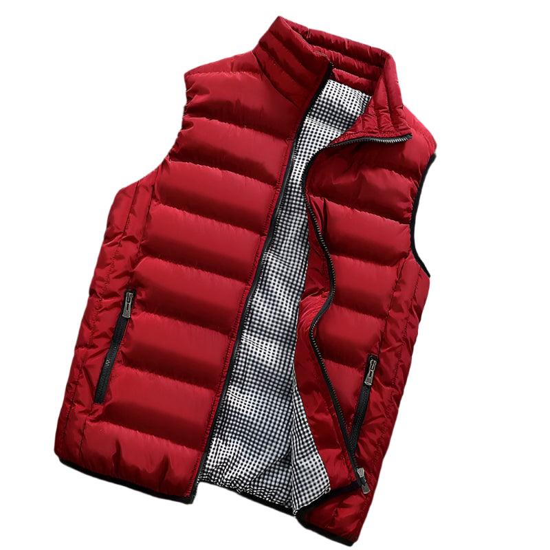 Men Vest Windproof Sleeveless Winter Casual Cotton Warm Thicken Waistcoat Jacket - JVMCL