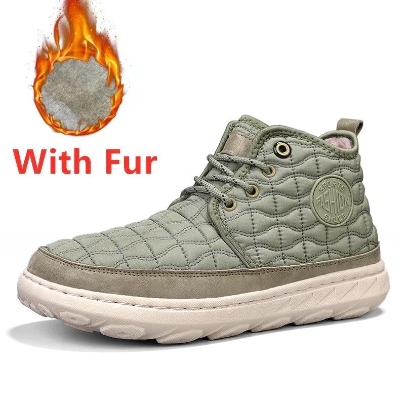 Comfortable Stylish Winter Warm Men’s Boots – Waterproof Non-Slip Plush Sneakers - JVMCL