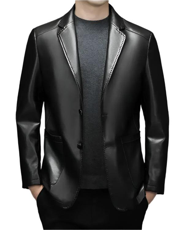 High-Quality Genuine Sheepskin Men's Leather Suit Coat – Autumn and Winter Jacket - JVMCL