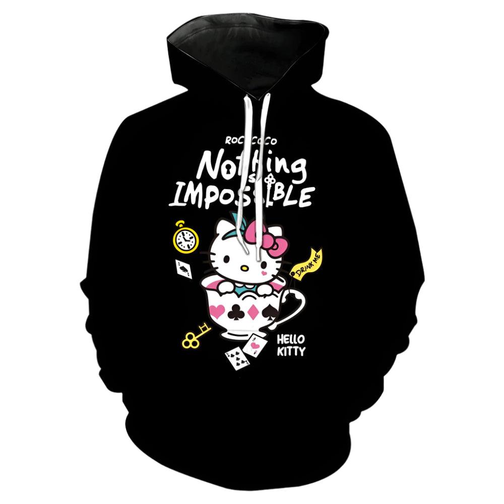 Cozy & Stylish Streetwear Hello Kitty 3D Printed Hooded Sweatshirt - JVMCL