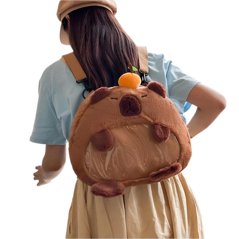 Cute Animal Embroidered Large-Capacity Plush Shoulder Bag Backpack for Outings - JVMCL