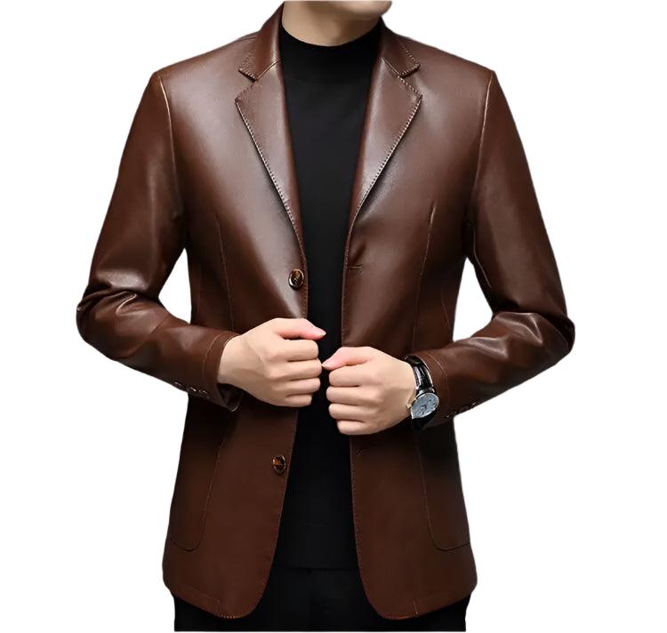 Leather Jacket for Men - Autumn Winter Casual Soft Motorcycle Outerwear (M-3XL) - JVMCL