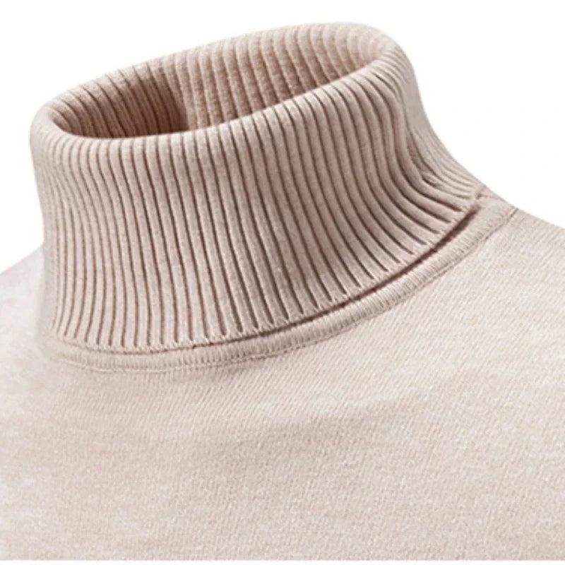 Men’s Soft Knitted High Neck Turtleneck Sweater – Warm & Versatile Pullover - JVMCL