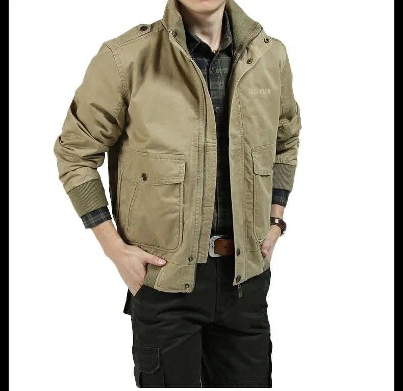 Stylish Men's Tactical Stand Collar Bomber Jackets For Spring Autumn Hunting Fishing - JVMCL