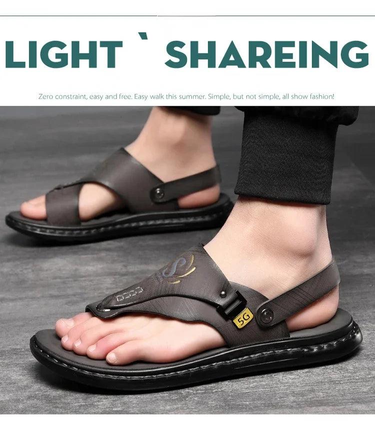 Comfort and Style Men’s Luxury Soft-Soled Anti-Slip Outdoor Beach Shoe Sandals - JVMCL