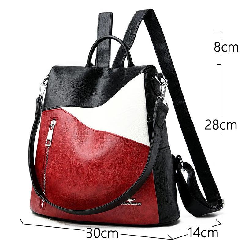 Fashionable PU Leather Backpack for Women – Stylish & Versatile Travel & School Bag - JVMCL