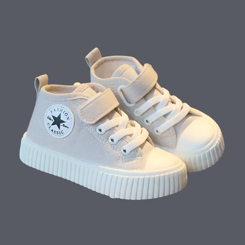 Casual Soft Sole Anti-Slip Colorful High-Top Canvas Sneakers Shoes for Toddlers - JVMCL