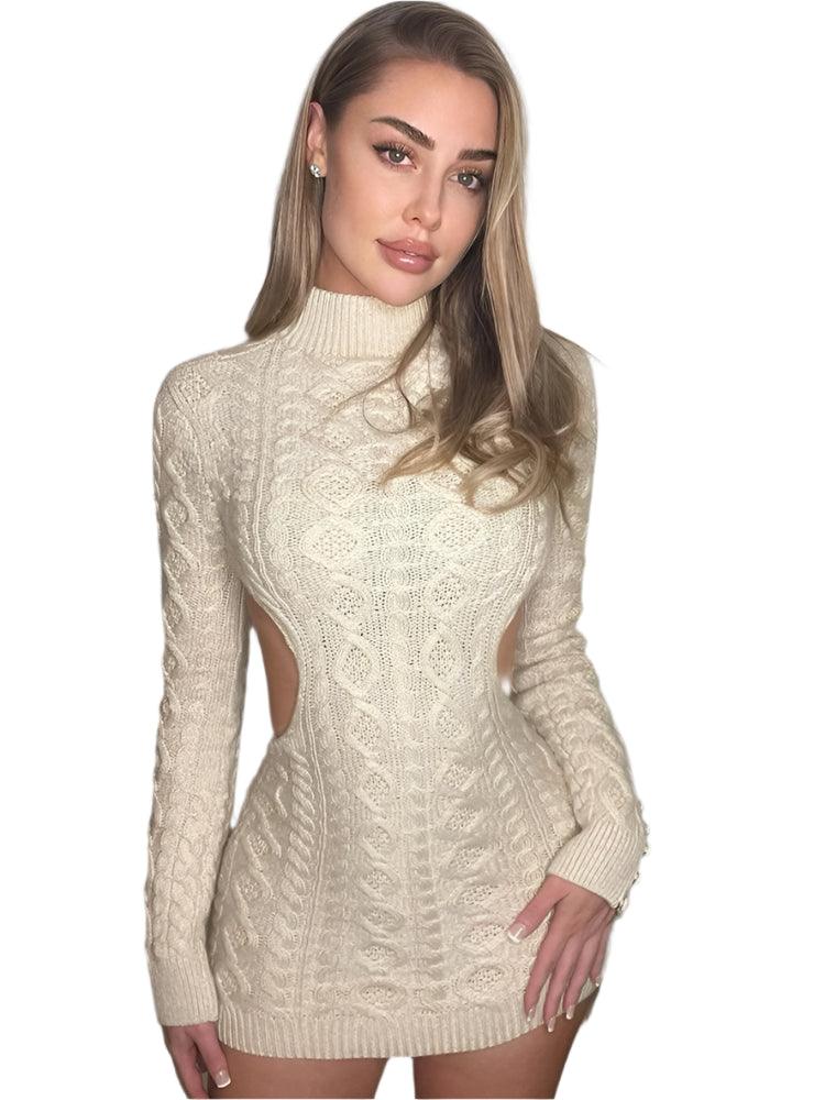 Autumn Backless Bodycon Beach Dress – Sexy Long Sleeve Mini Dress for Women - JVMCL