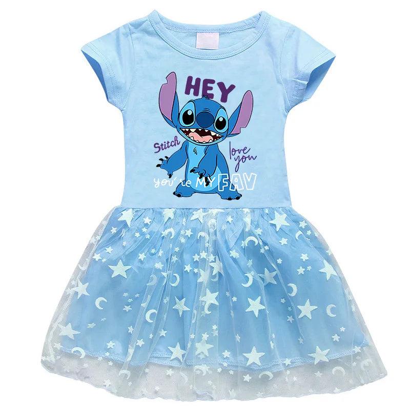 Comfortable Fit Baby Girl Stitch Dress - Kids Party Cosplay Costume - JVMCL