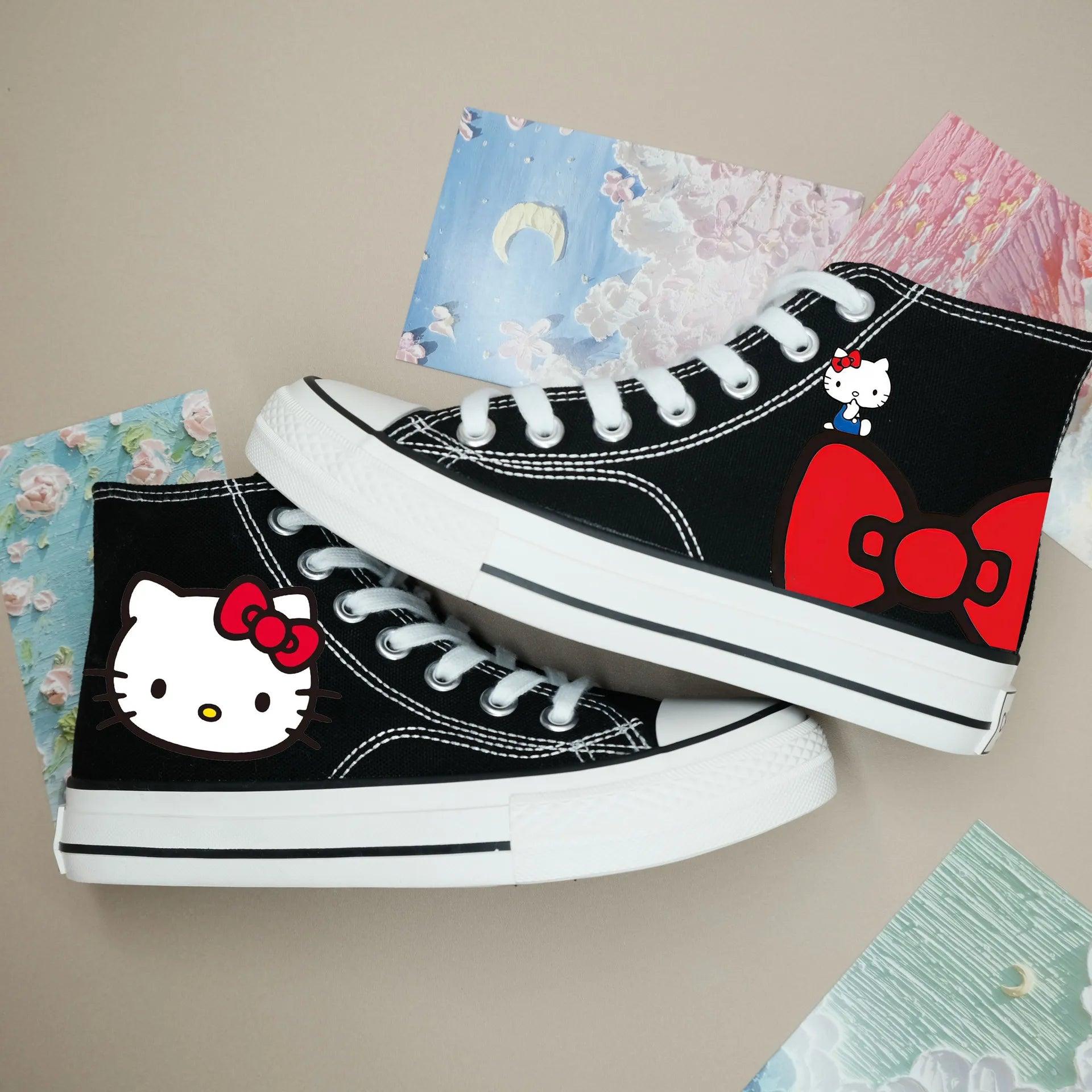 High-Top Canvas Sports Flat Sneakers – Anime-Inspired Unisex Casual Shoes - JVMCL