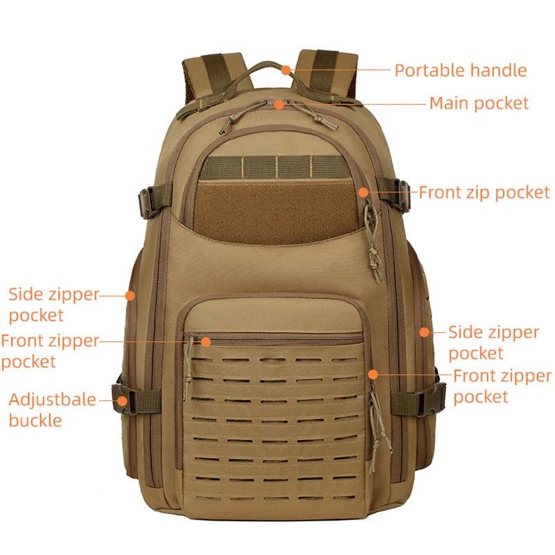 Mountain Climbing Multi-Function Tactical Backpack – Molle Camo Hiking Pack - JVMCL