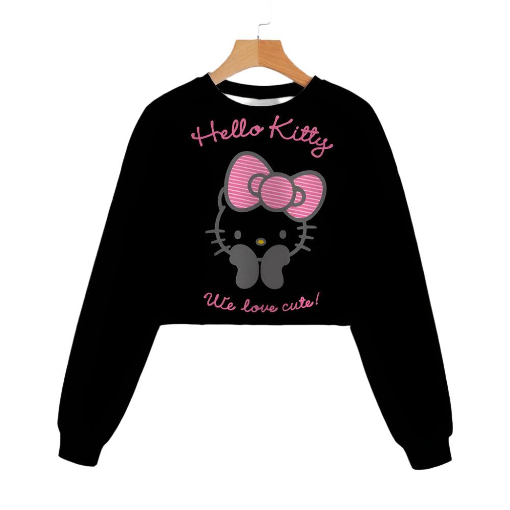 Hello Kitty Girls' Short Hoodie – Cute & Comfortable Autumn Sweatshirt - JVMCL