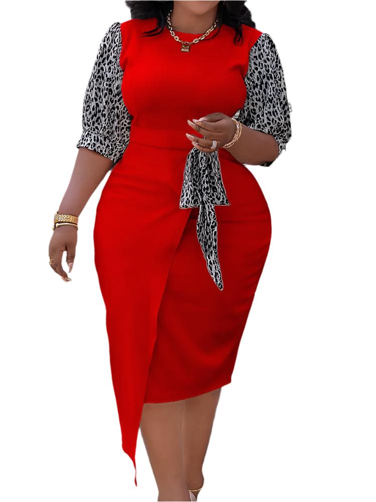 Plus Size Patchwork Bodycon Dress – Elegant Summer Party & Casual Wear - JVMCL