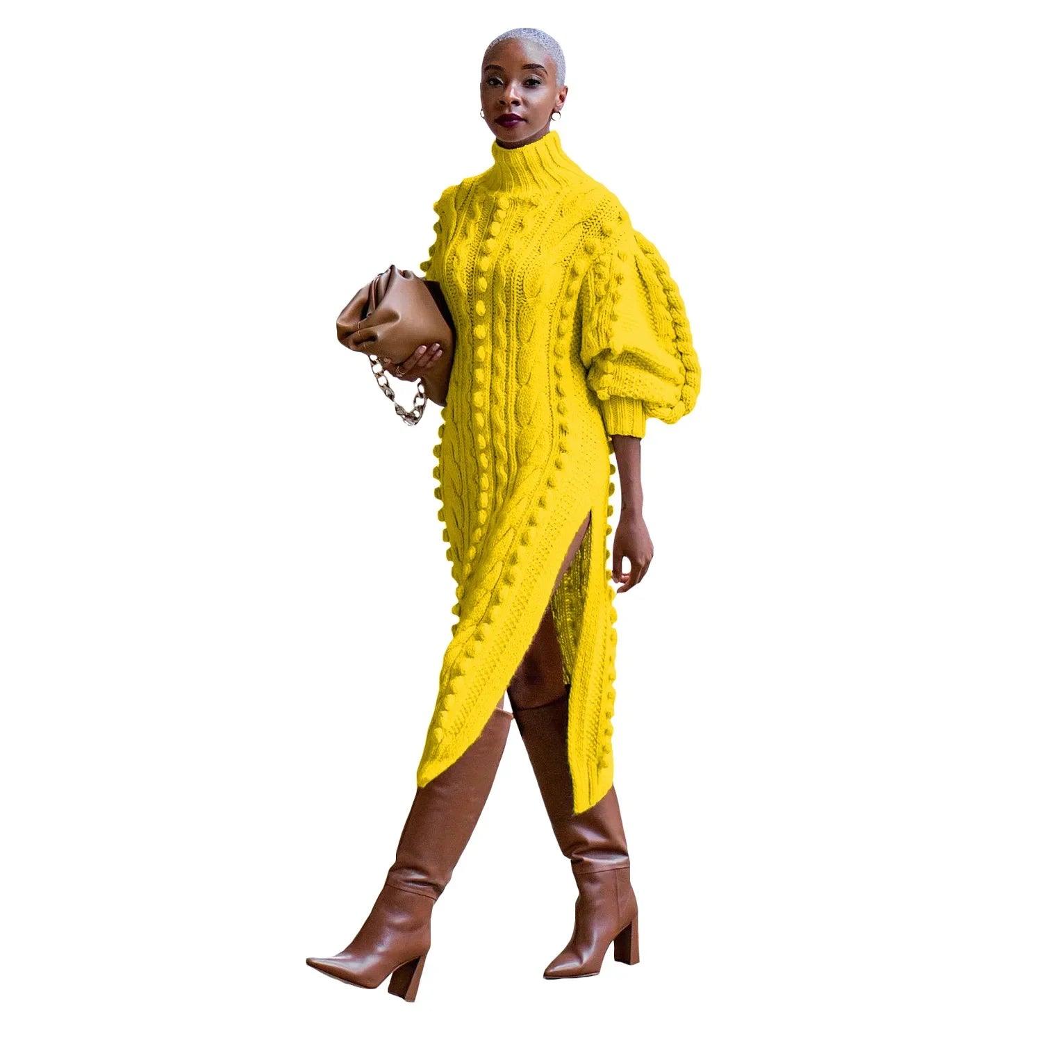 Women Autumn Winter African Knit Dashiki Maxi Dress Collection - JVMCL