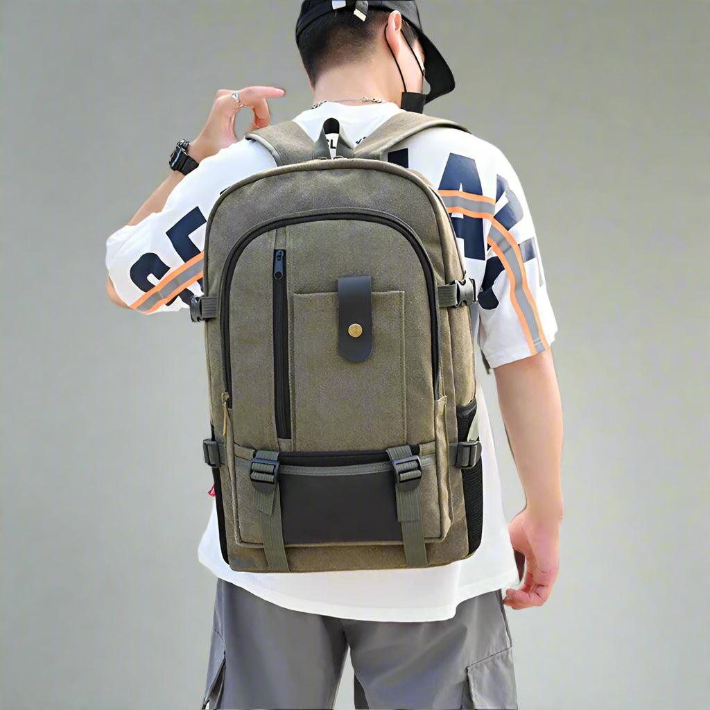 Large Capacity Camping, Hiking, Travel Sport Male Canvas Backpack - JVMCL